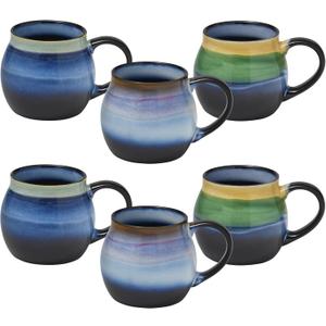 Pfaltzgraff Horizon Mug, Set Of 6, 15-Ounce, Multicolor