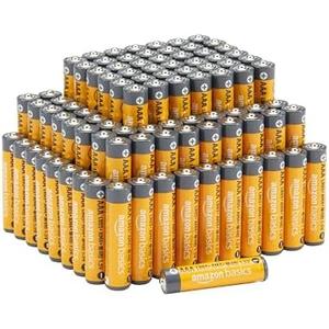 Amazon Basics AAA Alkaline High-Performance Batteries, 1.5 Volt, 10-Year Shelf Life, 100 Count (Pack of 1)