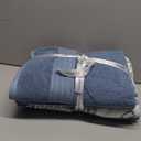 Modern Threads 6 Piece Set, 2 Bath Towels, 2 Hand Towels, 2 Washcloths Yarn Dyed Jacquard/Solid Towel Set Ophelia Blue