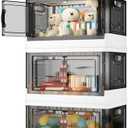 Storage Bins with Lids - 144QT Large Plastic Storage Bins Closet Organizers and Storage, Foldable Stackable Storage Containers for House Organizing Bedroom Dorm Room