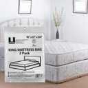 Uboxes King Mattress Poly Covers, 76 x 15 x 104 inch, 2 Count (Pack of 1), Clear