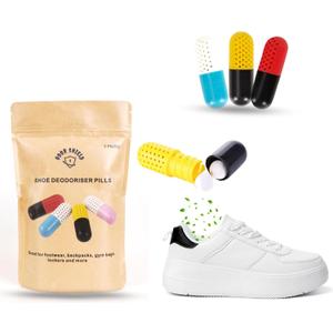 3 x 6 PCs Shoe Deodorizer & Hamper Deodorizer Pills |Moisture absorbers & odor eaters for shoes | Recharge & Spill-free Refresher Balls for Sneakers, Closets, Boxing Gloves, Cars and Gym bags