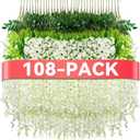 Alotiki Wisteria Hanging Flowers,108 Pack Fake Hanging Flowers,Wisteria Artificiales Garland for Home Wedding Arch Floral Party Garden Ceremony Outdoor Decor,3.6 Feet Long(108,White)
