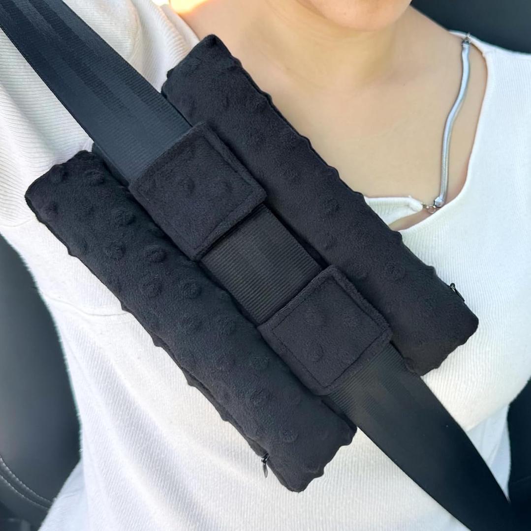 HapiPoppy Chemo Port Pillow Pacemaker Cushion Pad Cover Chest Protector Chemotherapy Recovery Gifts Minky Dot Black