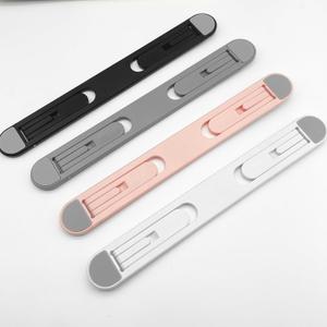 Adjustable Laptop Stand, Foldable Computer Riser with Anti-Slip Base, 2-Height Settings, White, Pink, BlackGrey4-Pack