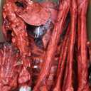 5.4Ft Life Size Halloween Skeleton - Red Decayed Posable with Glowing Eyes & Luminescent Paint, Full Body Life-Like Bones for Indoor Outdoor Halloween Decorations