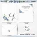 Fumete 50 Set Funeral Thank You Cards with Envelopes and Stickers Thank You Sympathy Cards with Meaningful Message Bereavement for Funeral Family Loved Ones Celebration of Life(Flower)