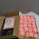 Glitter Roses Bouquet Graduation Gifts, Shiny Artificial Roses Flowers with Stems DIY Fake Glitter Flowers Bouquet for Anniversary Graduation Birthday Wedding, 24 Roses (Pink)