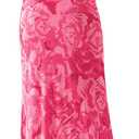 PRETTYGARDEN Women's Floral Bodycon Maxi Dress Summer Beach Sundress Sleeveless Spaghetti Strap Wedding Guest Dress (Pink, XXL)