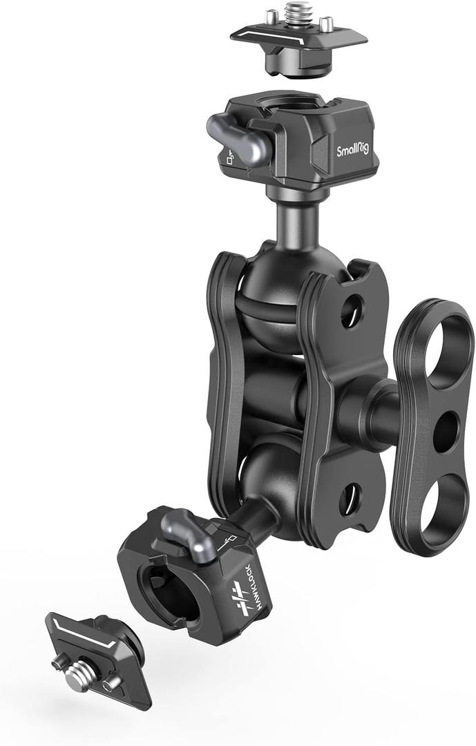 SmallRig Quick Release Ballhead Magic Arm 360 Rotation Articulating Magic Arm with 1/4" Screw, Drop-in HawkLock Camera Clamp for Field Monitor, Camera, Light, Max Load of 5kg, Aluminum Alloy - 3515C