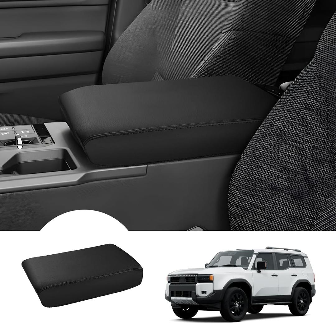 Autorder Center Console Cover for 2024-2025 2026 Toyota Land Cruiser LC250 Accessories Armrest Cover Anti-Scratch Middle Console Pad Leather Armrest Protector