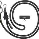 MAGEASY Universal Cell Phone Lanyard - Anti-Theft Thick Rope Crossbody Phone Strap for iPhone 16 Pro Max & Most Smartphones, for Men & Women | 8.3mm Black