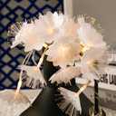 Fiber Optic Flower String Light, 14ft 20 Led Flower Light Waterproof, Battery Powered, for Bedroom, Christmas Tree, Garland, Wedding Party, New Year, Garden Romantic Decor Warmwhite
