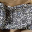 Arden Outdoor Wicker Settee Cushion, 41.5 x 18, Rain-Proof, Fade Resistant Black Aurora Damask