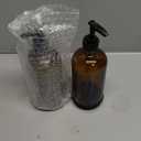 Vine Creations Amber Glass Soap Dispenser, 2 Pack Kitchen Soap Dispenser Set with Rustproof Pump, 16 oz Dish Soap and Hand Soap Dispensers for Bathroom with Waterproof Labels