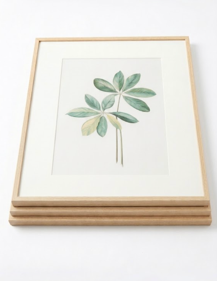 Framed Boho Sage Green Botanical Wall Art for Living Room, Farmhouse Minimalist Plant Artwork for Walls, 4 piece Vintage Leaf Picture Prints for Bathroom Bedroom Kitchen Wall Decor, 12x16 Inch