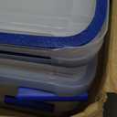 IRIS USA WeatherPro 60 Qt Storage Bins with Lids, 3 Pack, BPA-Free Plastic Gasket Box with Tight Latch and Seal, Stackable Nestable Tote Tub - Clear/Blue