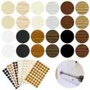 Tenare 648 Pieces Adhesive Screw Hole Cover Stickers Wood Grain Furniture Stickers 12 Colors Waterproof Screw PVC Cover Caps for Wall Cabinets Desk Repairing (Classic Style)