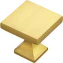 Cabinet Knobs Brushed Brass Square Knobs for Dresser Drawers Kitchen Hardware Cabinet Door Knobs 10 Pack