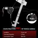 Front Left Driver Side Power Window Regulator with Motor for:-Jeep WJ Cherokee 2000, Grand Cherokee 2000 2001 2002 2003 2004, 2 Pins Connector Replace# 55363287AA 741-556 741556 55363287AB