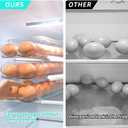 RoskDeewat Egg Holder for Fridge, Automatic Rolling Egg Container for Refrigerator, Stackable Fridge Organizers and Storage with Lid, Clear Plastic Egg Dispenser,Bin & Tray (1 Tier)