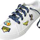 LUV HER Wonder Woman Shoelace & Sticker Gift Set for Kids Includes 2 Shoelaces, 10 Die-Cut Stickers and 4 Character Charms Officially Licensed (Blue)