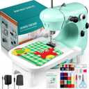 Sewing Machine, Mini Sewing Machine for Beginner with Eco-Friendly Material, Dual Speed Portable Sewing Machines with Extension Table, Light - Easy to Use, Best Gift for Kids and Women (Green-New)