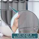 Conbo Mio Extra Long No Hook Shower Curtain with Snap in Liner Set, Hotel Luxury Grey Shower Curtains for Bathroom with See Through Top Window, Waterproof, Washable 71W x 84H