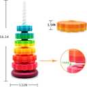 LUCKFUTURE Educational Spinning Stacking Toys, Rainbow Stacking Rings Baby Toy, Montessori Sensory Learning Toy for Girls and Boys Toddlers Toys for 1-3 Year Old