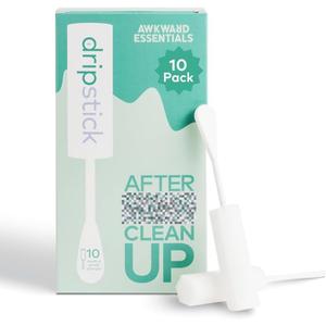 Dripstick Absorbing Sponge For Women - Awkward Essentials Dripstick 10 Pack of Sterile Post Coitus Sponges for Feminine Care and Hygiene