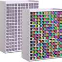 2 Pack Marker Storage Organizer Marker Organizer for Desk Holder Art Paint Pen Rack with Removable Divider to Store Paint Brushes Pens Color Pencils(13.2 x 10 x 5.3,180 Slots)