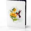 CUTPOPUP Mothers Day Card Pop Up, 6x8in. Humming Bird 3D Pop-up Greeting, Birthday Card for Women, Wife, Grandma, Daughter, Mom & All Occasions (Hummingbird Sunflower)