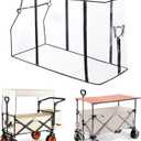 Rain Cover for Wagon, Universal EVA Waterproof Canopy for Collapsible Folding Carts & Strollers, Lightweight All-Weather Windproof Cover with Zippered Side Doors for Camping, Garden Outdoor Activities