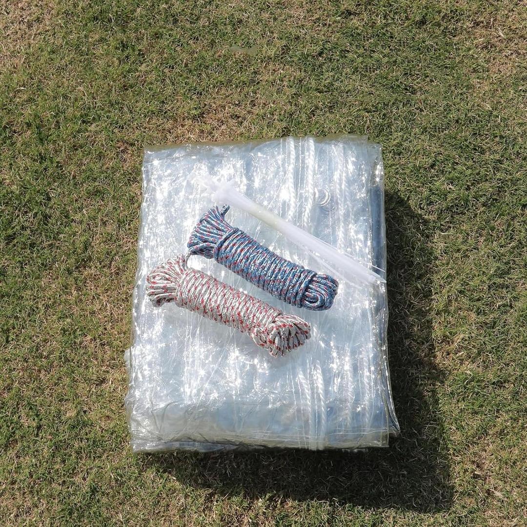 Clear Waterproof Tarps, Plastic Rainproof Tarp Cover with Grommets, Tear-Resistant, UV-Resistant for Winter Frost Frost Protection Sun Pest Protection and Covers Outdoor Plants (Size : 1.8x3m/5.9x9.8