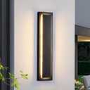 tewei 23.6 Inch Modern Outdoor Wall Sconce, Long Black LED Exterior Lighting Fixtures, Modern Large Outdoor Front Porch Lights Outside Wall Mount Lights for House, Warm White 3000K, 1 Pack