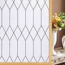 Windimiley Window Privacy Film Stained Glass Frosted Glass Window Clings Moroccan Lattice Decorative Bathroom Door Coverings UV Sun Blocking Heat Control Removable Home Tint(23.6 X 78.7 in,White)