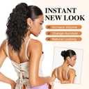 BOGSEA Ponytail Extension, Claw Clip Ponytail Extension for Women 18'' Long wavy Pony Tail Extension Natural Looking Synthetic Hairpiece for Daily Use (2#)