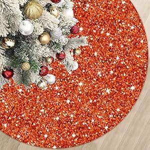 Black Tree Skirt Christmas 21 Inch Decorated Sequin Tree Skirt Velvet Xmas Tree Mat Soft Thick Tree Cover Base Sparkling Small Skirt for Artificial Trees Halloween Supply for Home Family Decorations