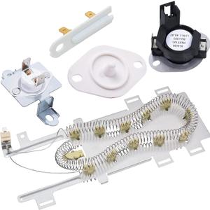 BlueStars 8544771 WED9200SQ0 Dryer Heating Element 280148 (8557403 & 8318314) Thermal Cut Off Kit 3392519 Thermal Fuse 8577274 Thermistor For Whirlpool WED9550WW1 WED9400SW2 WED7300XW0 Kenmore Dryer