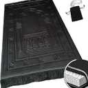Islamika Orthopedic Prayer Rug Memory Foam Muslim Prayer mat - Padded Very Thick Prayer Rug Sajadah for Men Women for Eid Travel Ramadan, Soft and Luxury (Black) (Black)