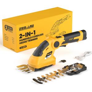 7.2V Cordless Hedge Trimmer & Grass Shears, 2 in 1 Electric Handheld Shrub Trimmer, Lightweight Rechargeable Bush Trimmers for Yard, Lawn, Garden
