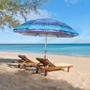 Blissun 7.2' Beach Umbrella with Sand Anchor, Outdoor Portable Beach Umbrella for Sand with Tilt Pole, Carry Bag, Air Vent