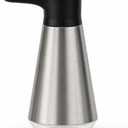 Dish Soap Dispenser for Kitchen,304 Stainless Steel Hand Soap Dispenser with Adjustable Output,Refillable Soap Pump with Clear Refill Base, Leak Resistant, Rust Resistant, Non-Slip