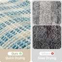 TYUU Waffle Runner Rug Bathroom, Long Boho Bathroom Rugs Non Slip Washable Absorbent Checkered Bathroom Mat Quick Dry Cute Bath Mat, 72"x24" Blue and White