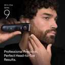 Braun Series 9 All-in-One Beard & Body Grooming Kit for Men, Cordless Trimmer, Hair Clippers & Shaver for Face, Hair & Body with Gillette Labs Razor, AIO 9530