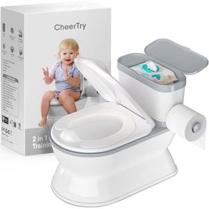 CheerTry 2-in-1 Toddler Potty Training Toilet - Larger Potty Chair & Detachable Training Seat for Boys & Girls