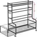 Sports Equipment Garage Organizer, Multi - Functional Workout Storage with Wheels, Home Gym Storage for Dumbbells Kettlebells Yoga Mat and Balls