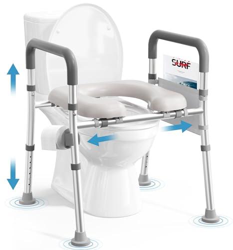 Soundfuse Toilet Seat Riser for Seniors, Raised Toilet Seat with Handles, Adjustable Height & Width, 400lb Handicap Elevated Toilet Seat, Fit Any Toilet Soundfuse Toilet Seat Riser for Seniors, Raised Toilet Seat with Handles, Adjustable Height & Width, 400lb Handicap Elevated Toilet Seat, Fit Any Toilet