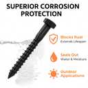 1/2 x 6 Black Lag Bolts, 20 PCs Heavy Duty Dacromet-Coated 304 Stainless Wood Lag Screws, Hex Head for Outdoor Framing Construction