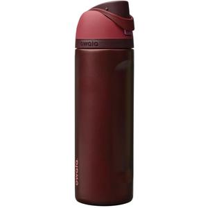 Owala FreeSip Insulated Stainless Steel Water Bottle with Straw, BPA-Free Sports Water Bottle, Great for Travel, 24 Oz, Black Cherry